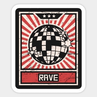 RAVE – Propaganda Disco Ball Sticker